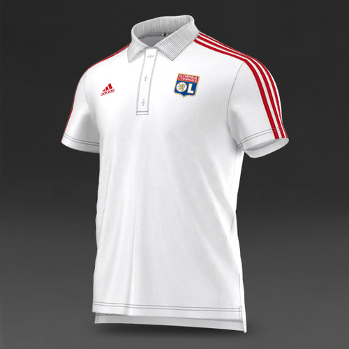 [해외][Order] 15-16 Lyon 3 Stripe Polo - White/Collegiate Red
