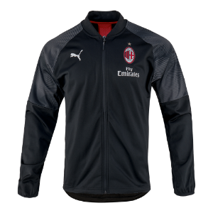 18-19 AC Milan Stadium Poly Jacket - Black