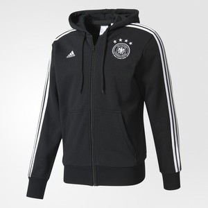[해외][Order] 17 Germany (DFB) 3 Stripe FZ(Full-Zip) Hoodie - Black/White