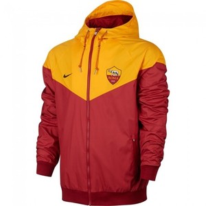 [해외][Order] 17-18 AS Roma  Authentic Woven Windrunner Jacket - Maroon/Yellow